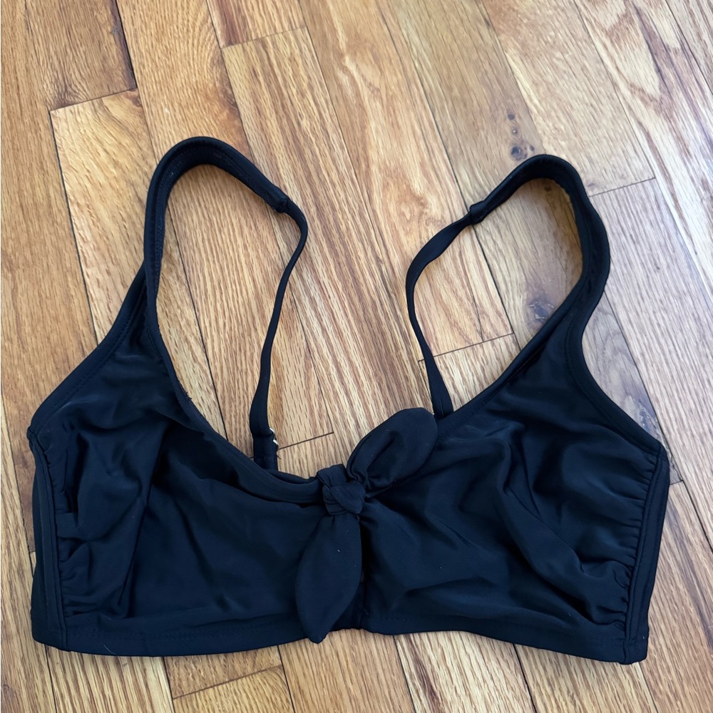 Xhilaration Black Bikini Top with Knot Accent